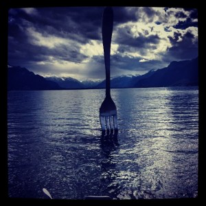 Lake art. Vevey, Switzerland